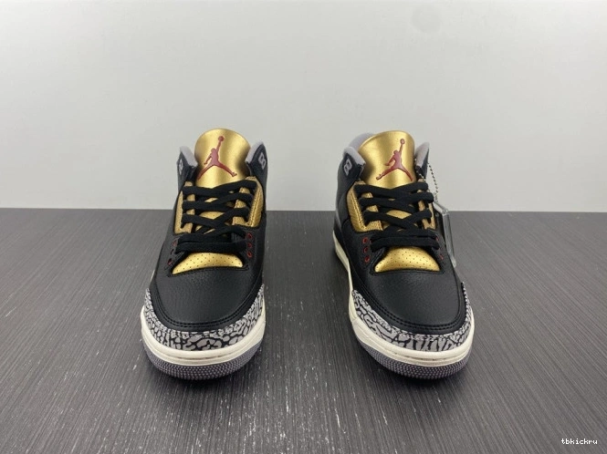 Reps TBK WMNS Black 3 Gold Jordan CK9246-067 Air 0719